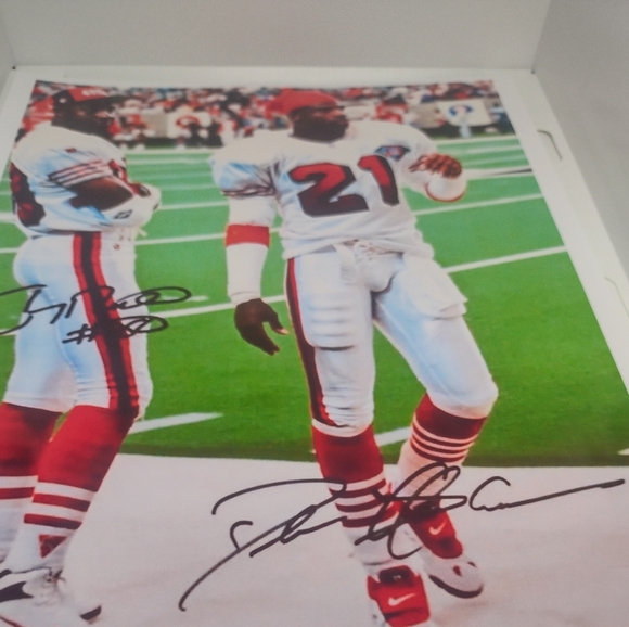 SAN FRANCISCO 49ERS 8.5x11 GLOSSY🏈POSTER JERRY RICE🌟& PRIME DEION🌟 SANDERS!🔥 - Picture 4 of 13
